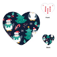 Colorful Funny Christmas Pattern Playing Cards Single Design (heart) by Vaneshart