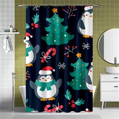 Colorful Funny Christmas Pattern Shower Curtain 48  X 72  (small)  by Vaneshart