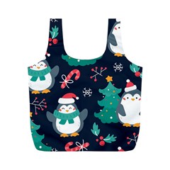 Colorful Funny Christmas Pattern Full Print Recycle Bag (m) by Vaneshart