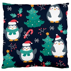 Colorful Funny Christmas Pattern Large Flano Cushion Case (one Side) by Vaneshart