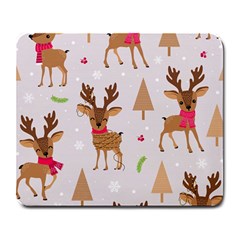 Christmas Seamless Pattern With Reindeer Large Mousepads by Vaneshart