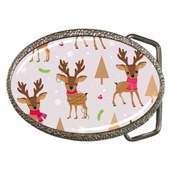 Christmas Seamless Pattern With Reindeer Belt Buckles by Vaneshart