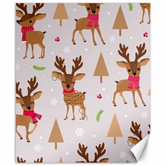 Christmas Seamless Pattern With Reindeer Canvas 8  X 10  by Vaneshart