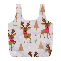 Christmas Seamless Pattern With Reindeer Full Print Recycle Bag (l) by Vaneshart