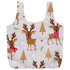 Christmas Seamless Pattern With Reindeer Full Print Recycle Bag (xl) by Vaneshart