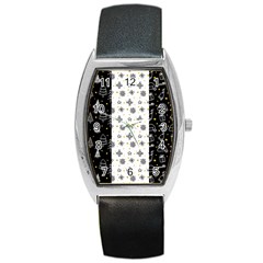 Black Golden Christmas Pattern Collection Barrel Style Metal Watch by Vaneshart