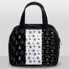 Black Golden Christmas Pattern Collection Classic Handbag (two Sides) by Vaneshart