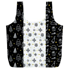 Black Golden Christmas Pattern Collection Full Print Recycle Bag (xl) by Vaneshart