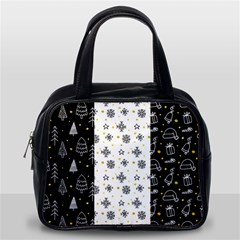 Black Golden Christmas Pattern Collection Classic Handbag (one Side) by Vaneshart