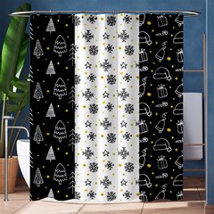 Black Golden Christmas Pattern Collection Shower Curtain 60  X 72  (medium)  by Vaneshart