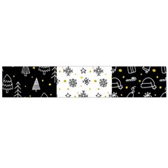 Black Golden Christmas Pattern Collection Large Flano Scarf  by Vaneshart