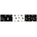 Black Golden Christmas Pattern Collection Large Flano Scarf  Front