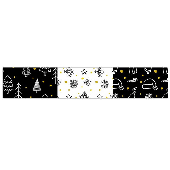 Black Golden Christmas Pattern Collection Large Flano Scarf 