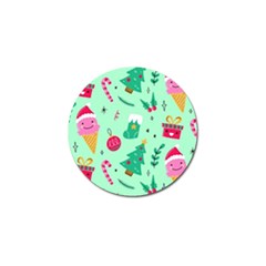 Funny Christmas Pattern Background Golf Ball Marker by Vaneshart