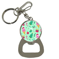 Funny Christmas Pattern Background Bottle Opener Key Chain