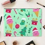 Funny Christmas Pattern Background Cosmetic Bag (XL) Back