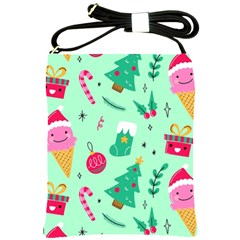 Funny Christmas Pattern Background Shoulder Sling Bag by Vaneshart