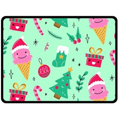 Funny Christmas Pattern Background Fleece Blanket (large)  by Vaneshart