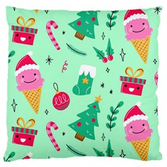 Funny Christmas Pattern Background Standard Flano Cushion Case (one Side)