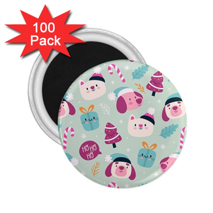 Pattern Funny Christmas Ho Ho Ho 2.25  Magnets (100 pack) 