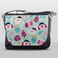 Pattern Funny Christmas Ho Ho Ho Messenger Bag by Vaneshart