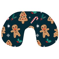 Colourful Funny Christmas Pattern Travel Neck Pillow by Vaneshart