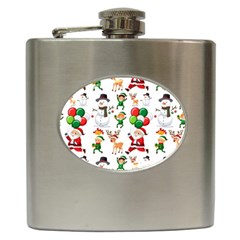 Seamless Pattern Christmas Hip Flask (6 Oz) by Vaneshart