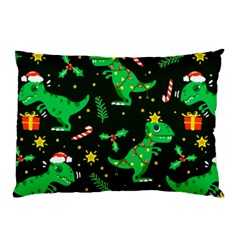 Christmas Funny Pattern Dinosaurs Pillow Case (two Sides) by Vaneshart