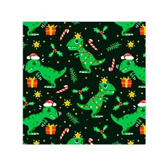 Christmas Funny Pattern Dinosaurs Small Satin Scarf (square) by Vaneshart