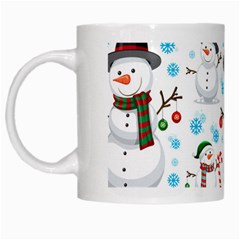 Christmas Snowman Seamless Pattern White Mugs