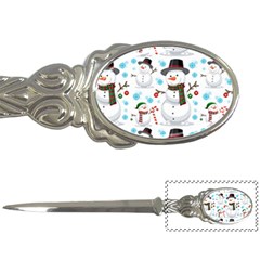 Christmas Snowman Seamless Pattern Letter Opener by Vaneshart