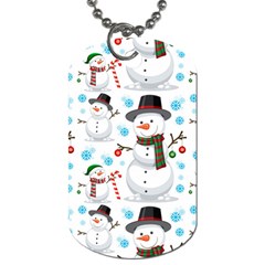 Christmas Snowman Seamless Pattern Dog Tag (two Sides) by Vaneshart