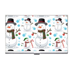 Christmas Snowman Seamless Pattern Business Card Holder by Vaneshart