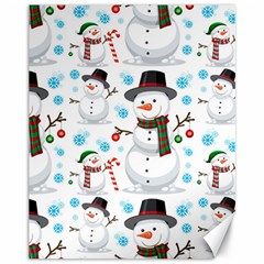 Christmas Snowman Seamless Pattern Canvas 11  X 14  by Vaneshart