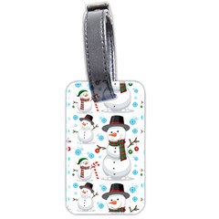 Christmas Snowman Seamless Pattern Luggage Tag (two Sides) by Vaneshart