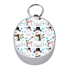 Christmas Snowman Seamless Pattern Mini Silver Compasses by Vaneshart