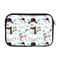 Christmas Snowman Seamless Pattern Apple Macbook Pro 17  Zipper Case by Vaneshart