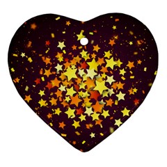 Colorful Confetti Stars Paper Particles Scattering Randomly Dark Background With Explosion Golden St Ornament (heart) by Vaneshart