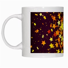 Colorful Confetti Stars Paper Particles Scattering Randomly Dark Background With Explosion Golden St White Mugs