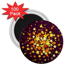 Colorful Confetti Stars Paper Particles Scattering Randomly Dark Background With Explosion Golden St 2 25  Magnets (100 Pack)  by Vaneshart