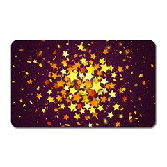 Colorful Confetti Stars Paper Particles Scattering Randomly Dark Background With Explosion Golden St Magnet (rectangular) by Vaneshart