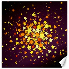 Colorful Confetti Stars Paper Particles Scattering Randomly Dark Background With Explosion Golden St Canvas 20  X 20  by Vaneshart