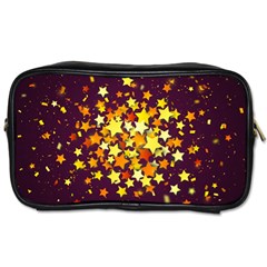 Colorful Confetti Stars Paper Particles Scattering Randomly Dark Background With Explosion Golden St Toiletries Bag (one Side) by Vaneshart