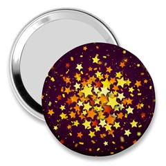 Colorful Confetti Stars Paper Particles Scattering Randomly Dark Background With Explosion Golden St 3  Handbag Mirrors by Vaneshart