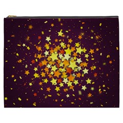 Colorful Confetti Stars Paper Particles Scattering Randomly Dark Background With Explosion Golden St Cosmetic Bag (xxxl) by Vaneshart