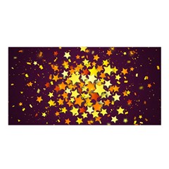 Colorful Confetti Stars Paper Particles Scattering Randomly Dark Background With Explosion Golden St Satin Shawl by Vaneshart