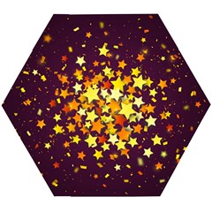 Colorful Confetti Stars Paper Particles Scattering Randomly Dark Background With Explosion Golden St Wooden Puzzle Hexagon by Vaneshart