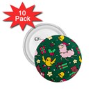 Funny Decoration Christmas Pattern Background 1.75  Buttons (10 pack) Front