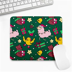 Funny Decoration Christmas Pattern Background Large Mousepads by Vaneshart