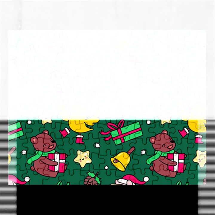 Funny Decoration Christmas Pattern Background Rectangular Jigsaw Puzzl